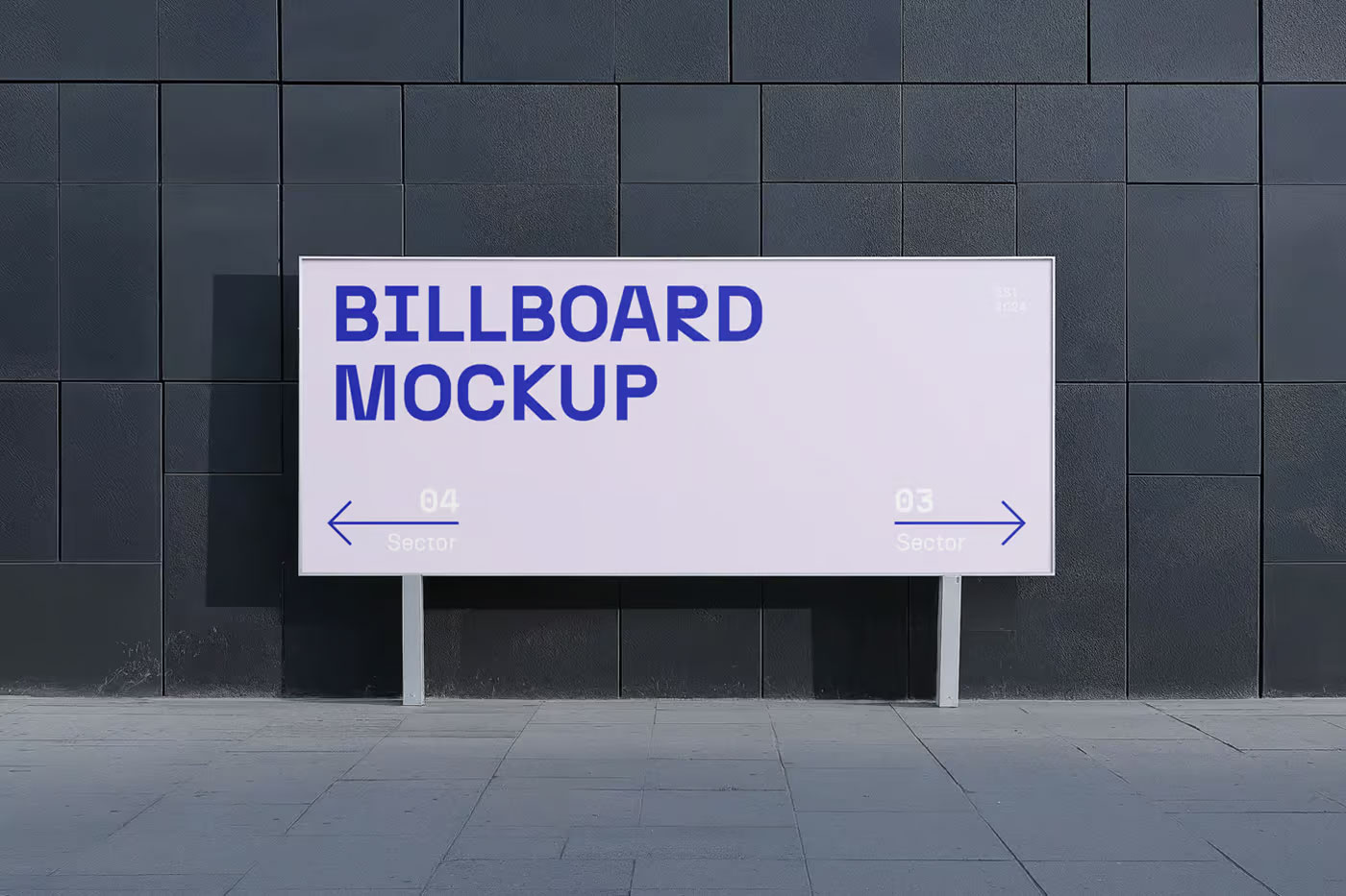 Free Billboard in Front of Dark Building Mockup PSD Template
