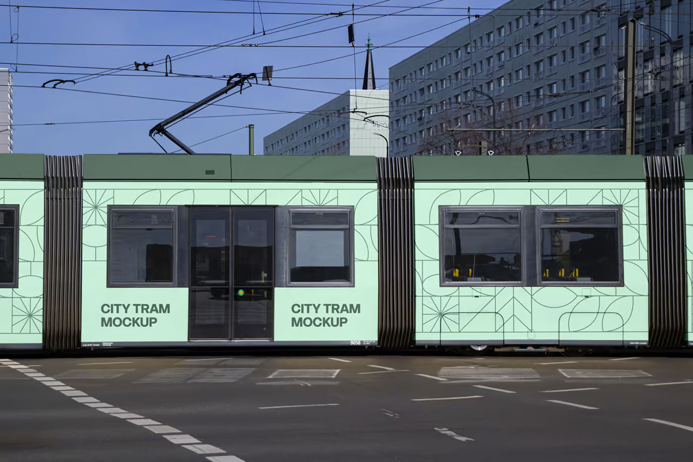 Free City Tram Mockup PSD Template