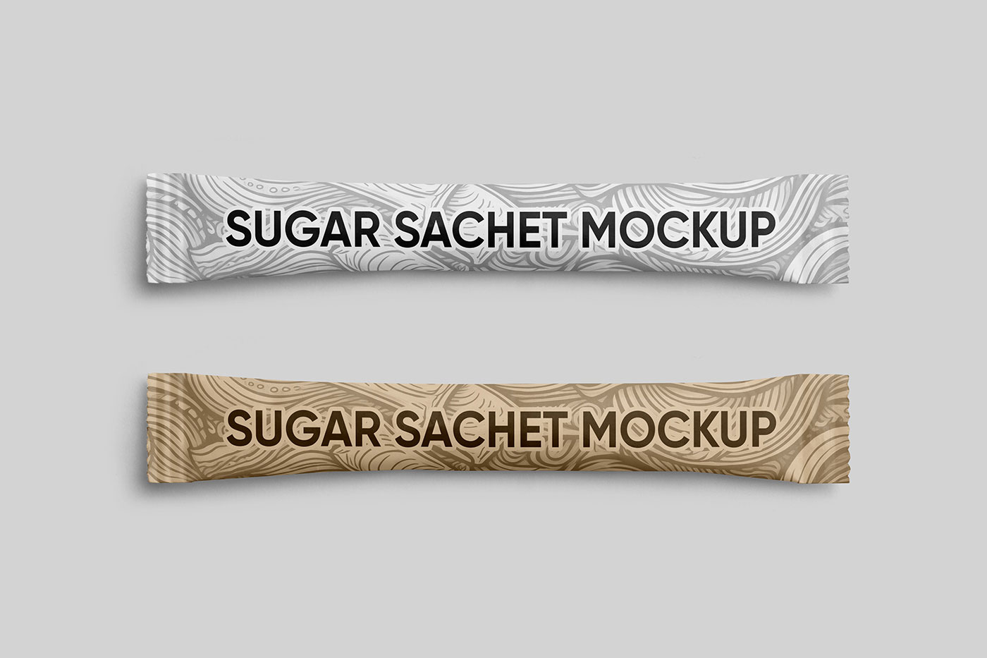 Free Classic Sugar Sachet Mockup PSD Template