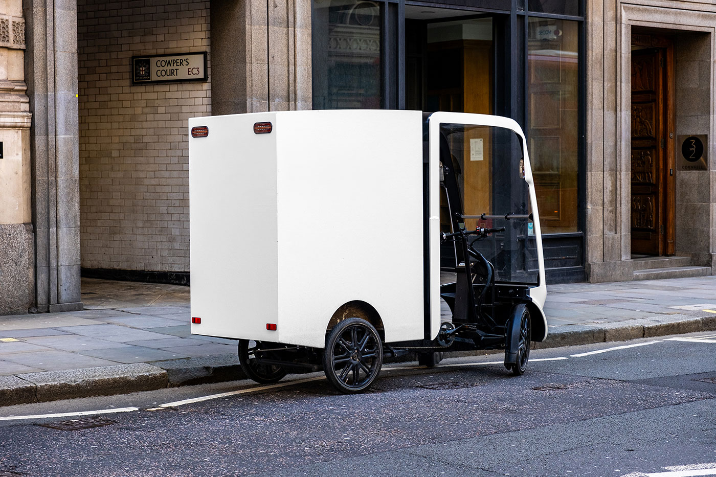 Free Courier Cargo Bicycle Mockup PSD Template