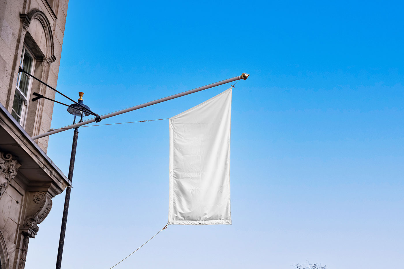 Free Flag on Pole Mockup PSD Template