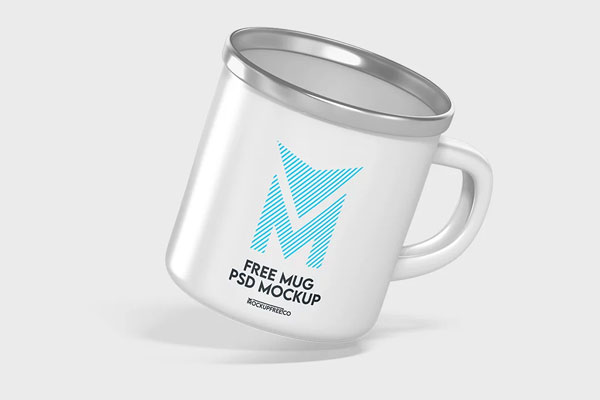 Free Glossy Metallic Mug Mockup PSD Template