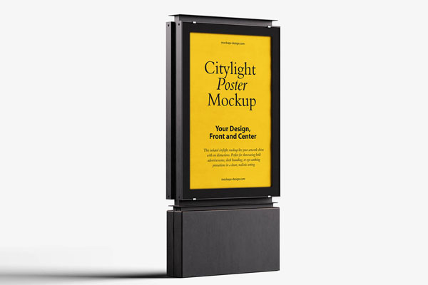 Free Isolated Citylight Poster Mockup PSD Template