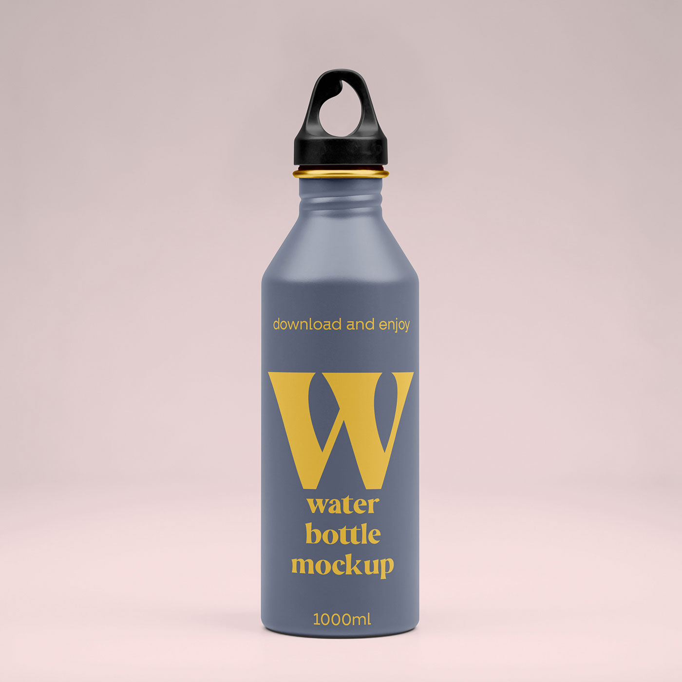 Free Metal Water Bottle Mockup PSD Template