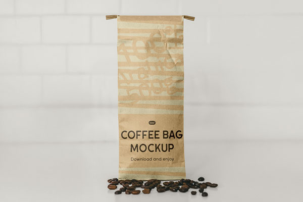 Free Open Coffee Bag Mockup PSD Template