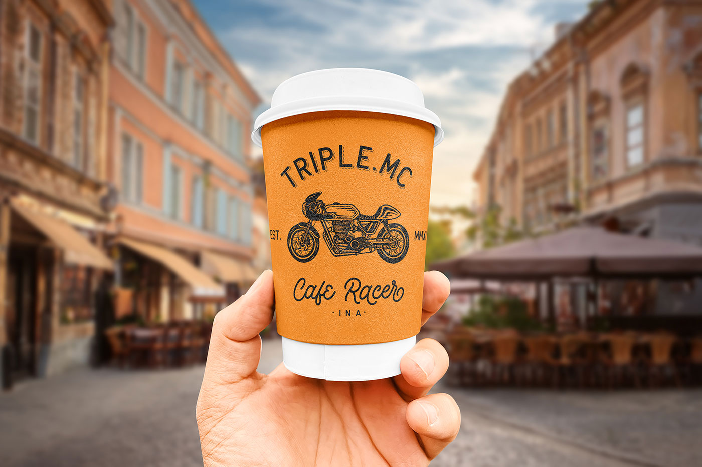 Free Paper Cup with Lid Mockup PSD Template