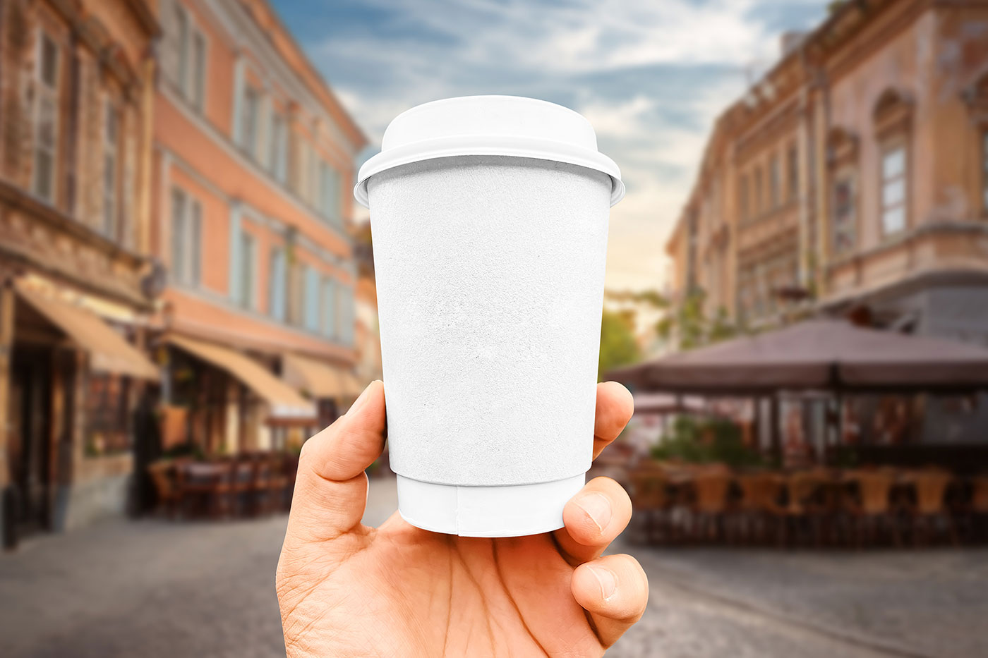 Free Paper Cup with Lid Mockup PSD Template