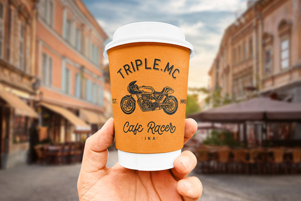 Free Paper Cup with Lid Mockup PSD Template