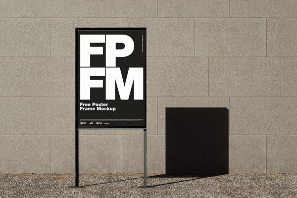 Free Poster Frames Against the Wall Mockup PSD Template