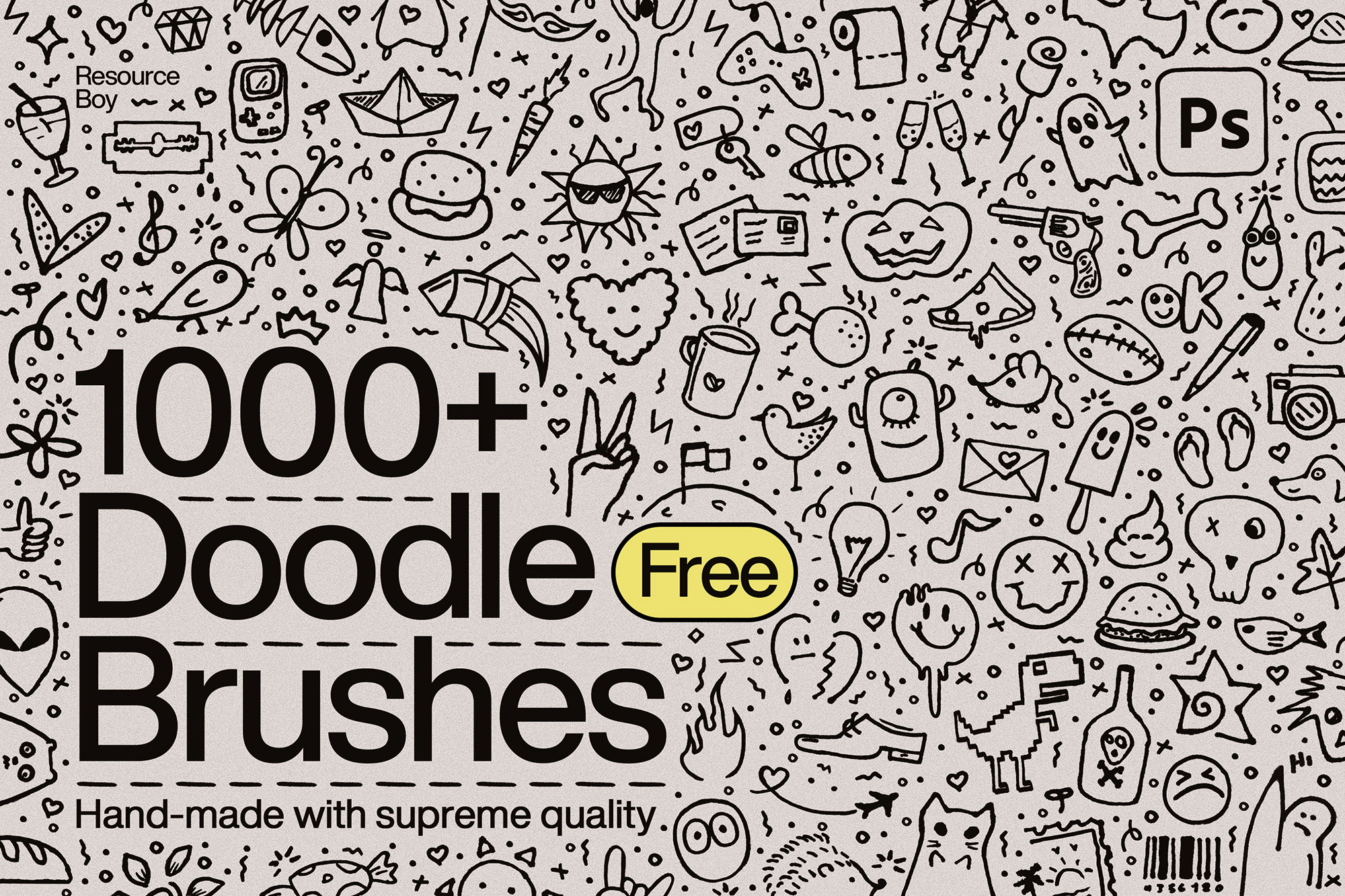 1000+ Free Doodle Photoshop Brushes (Hand Drawn)