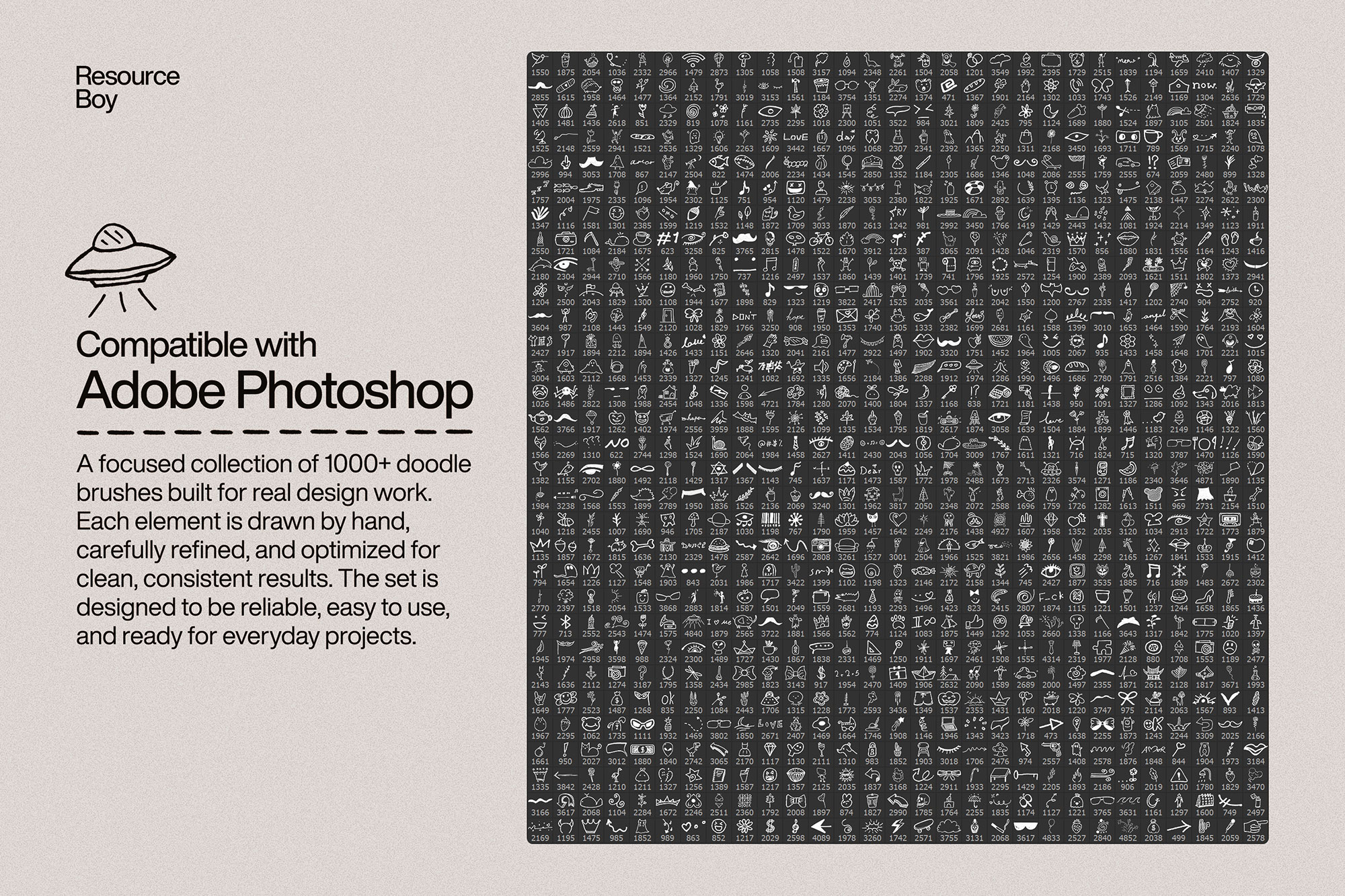 1000+ Doodle Photoshop Brushes preview 2