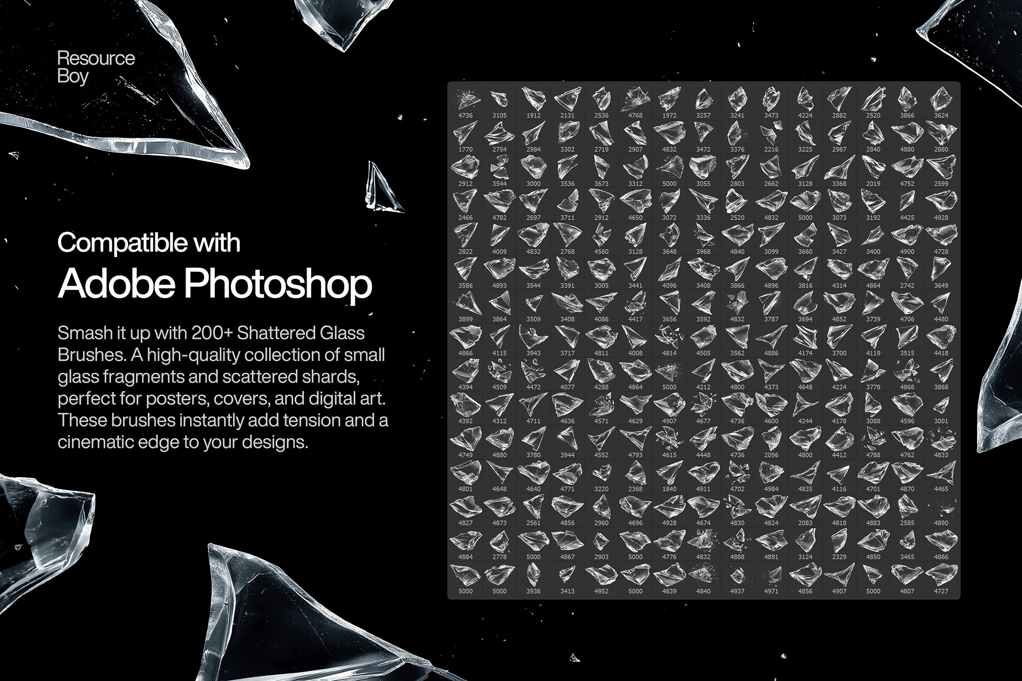 200+ Shattered Glass Photoshop Brushes preview 2