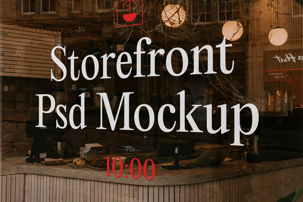 Free Restaurant Storefront Mockup PSD Template