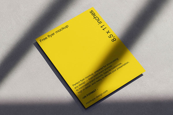 Free Shadowed US Flyer Mockup PSD Template