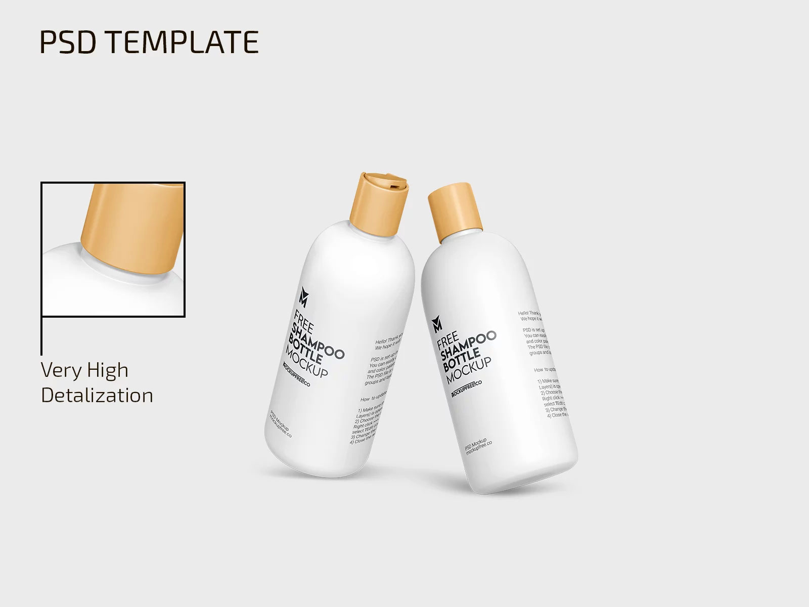 Free Shampoo Bottle Mockup PSD Template
