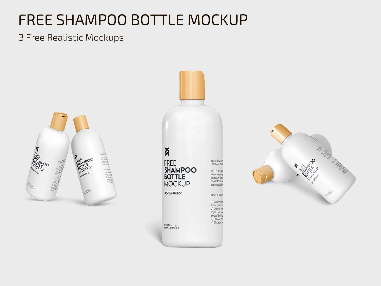 Free Shampoo Bottle Mockup PSD Template