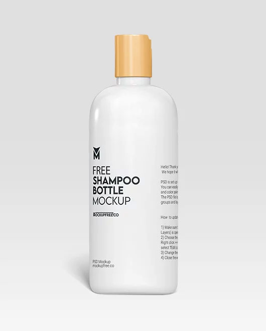 Free Shampoo Bottle Mockup PSD Template