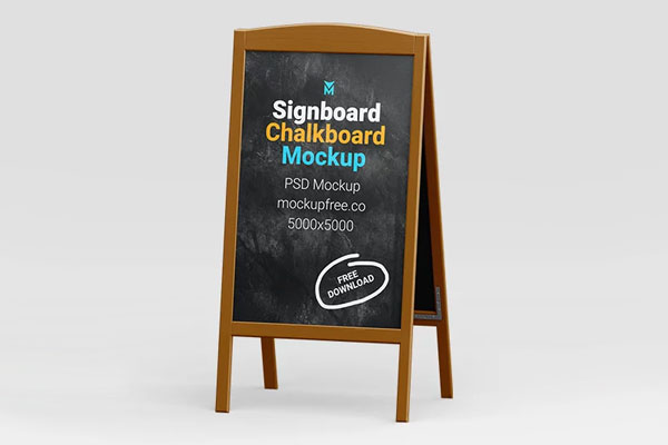Free Signboard Chalkboard Mockups PSD Template