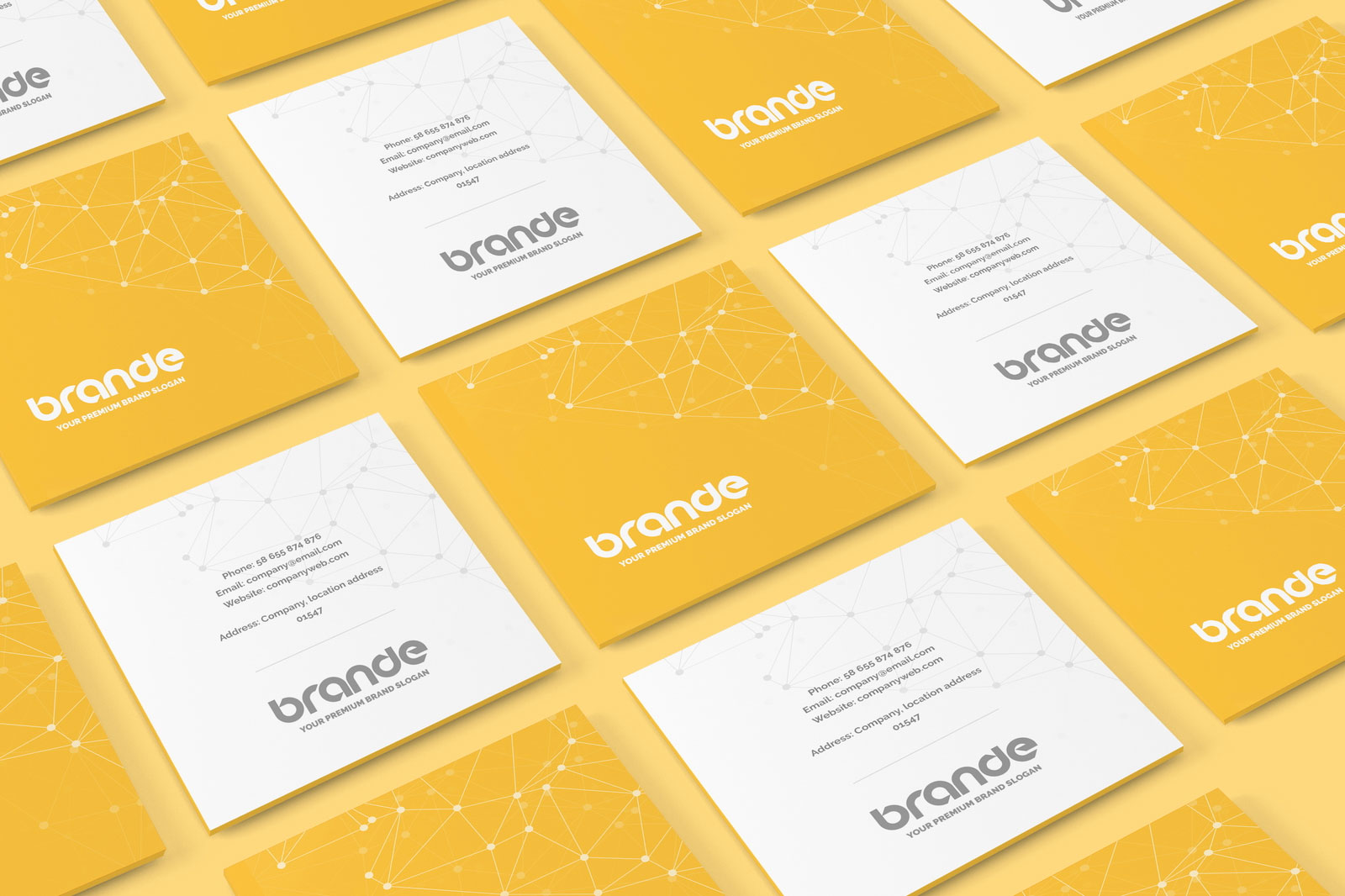 Free Simple Square Business Card Mockup PSD Template