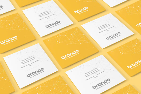 Free Simple Square Business Card Mockup PSD Template