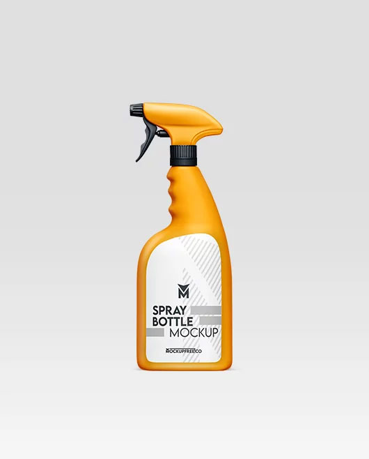 Free Spray Bottle Mockup PSD Template