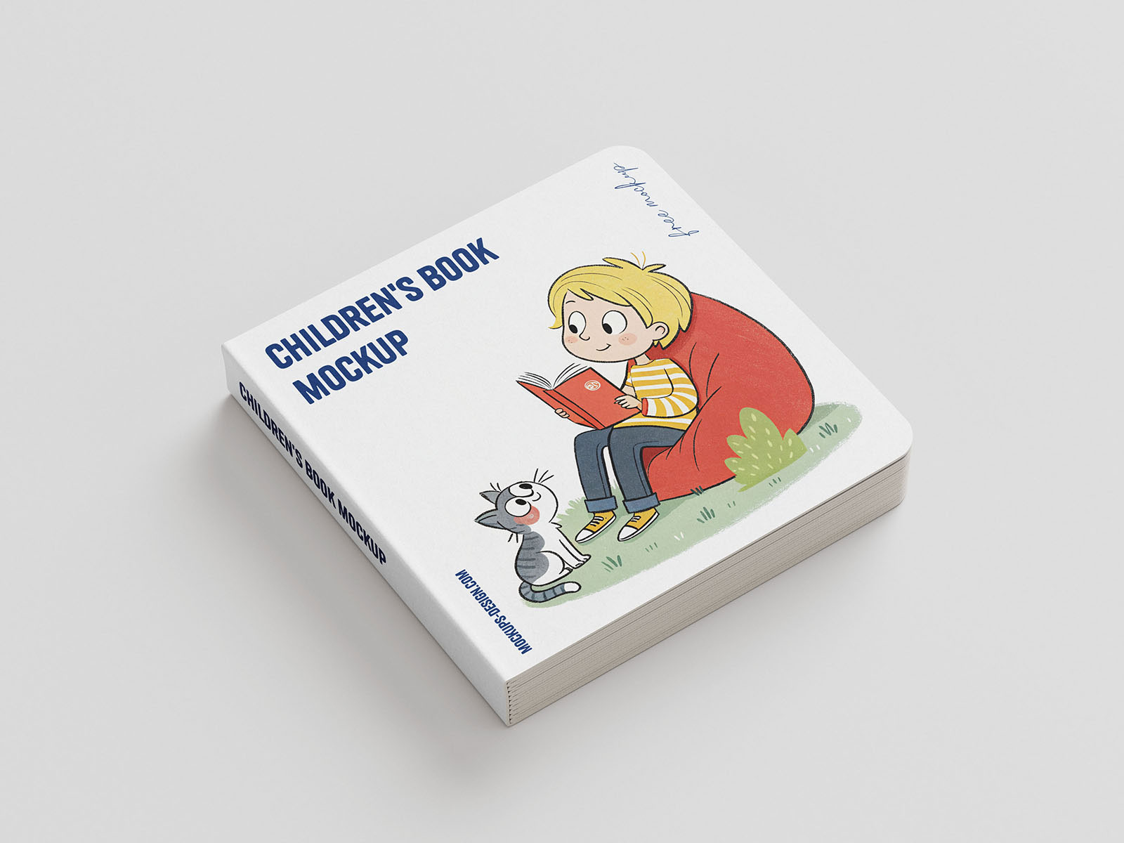 Free Square Childrens Book Mockup PSD Template