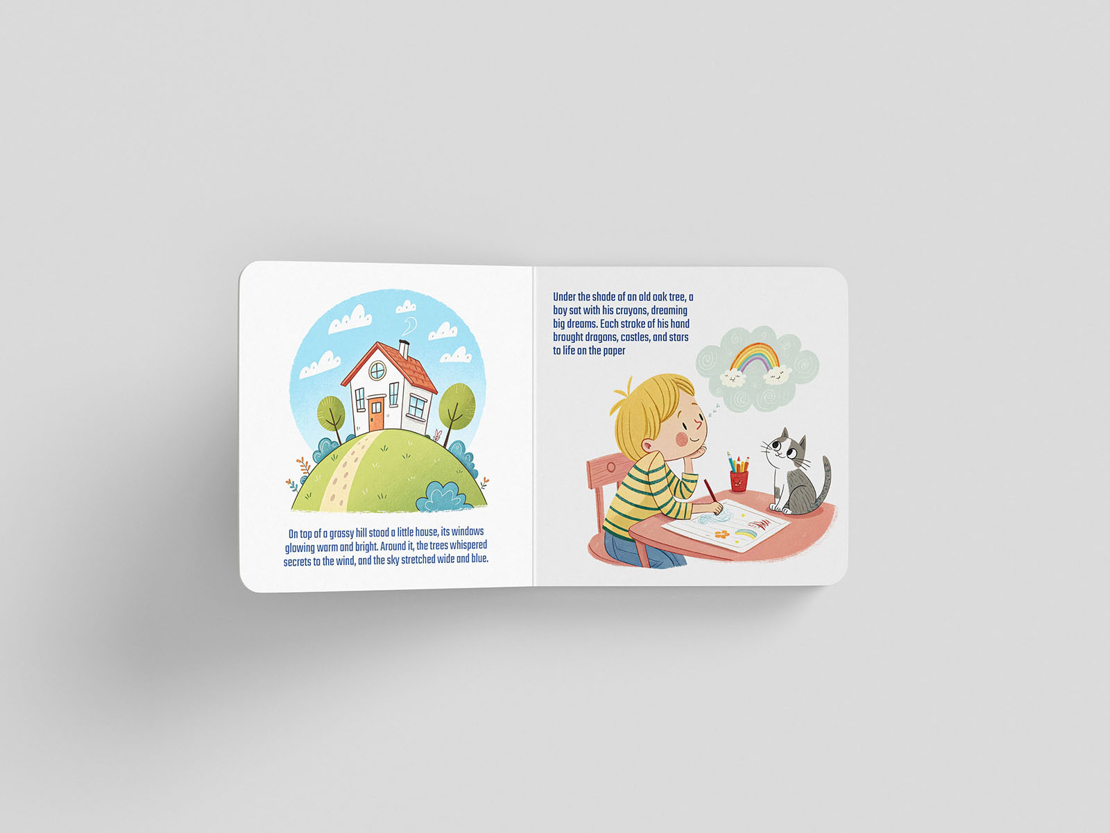 Free Square Childrens Book Mockup PSD Template