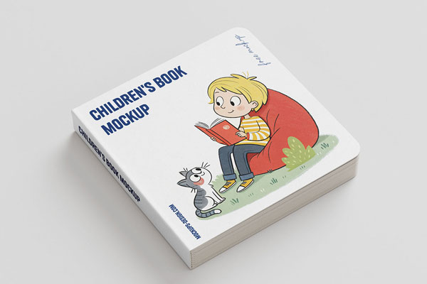 Free Square Childrens Book Mockup PSD Template