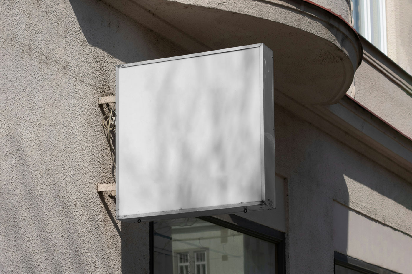 Free Square Mounted Street Sign Mockup PSD Template