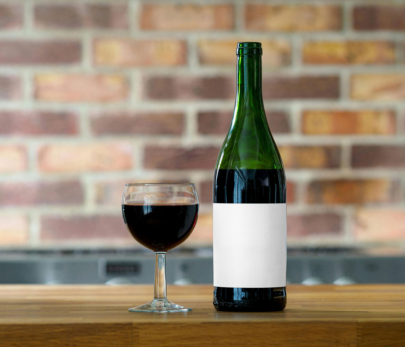 Free Square Wine Label Mockup PSD Template