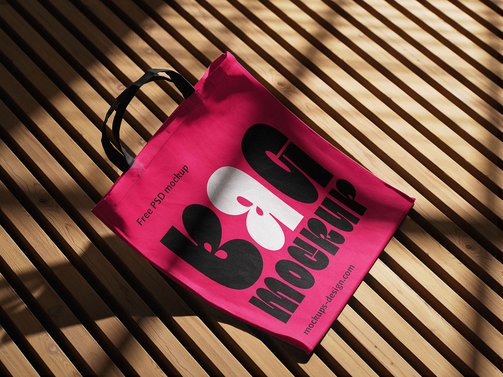 Free Vibrant Canvas Shopping Bag Mockup PSD Template
