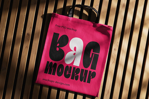Free Vibrant Canvas Shopping Bag Mockup PSD Template