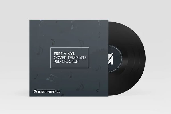 Free Vinyl Cover Mockup PSD Template