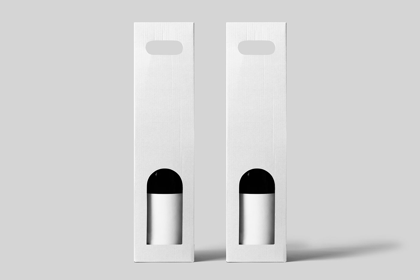 Free Wine Bottle Packaging Mockup PSD Template
