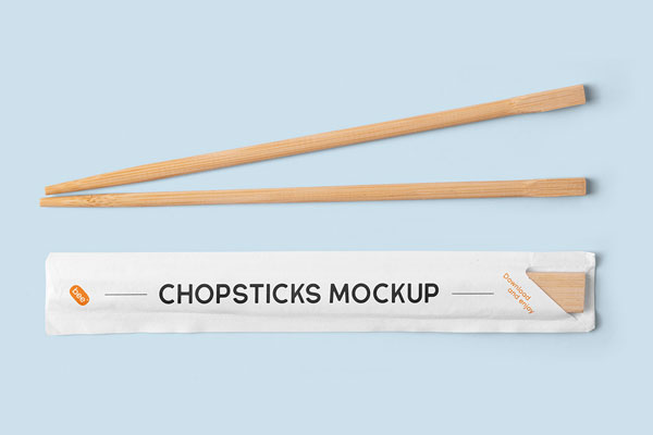 Free Wooden Chopstick Mockup PSD Template