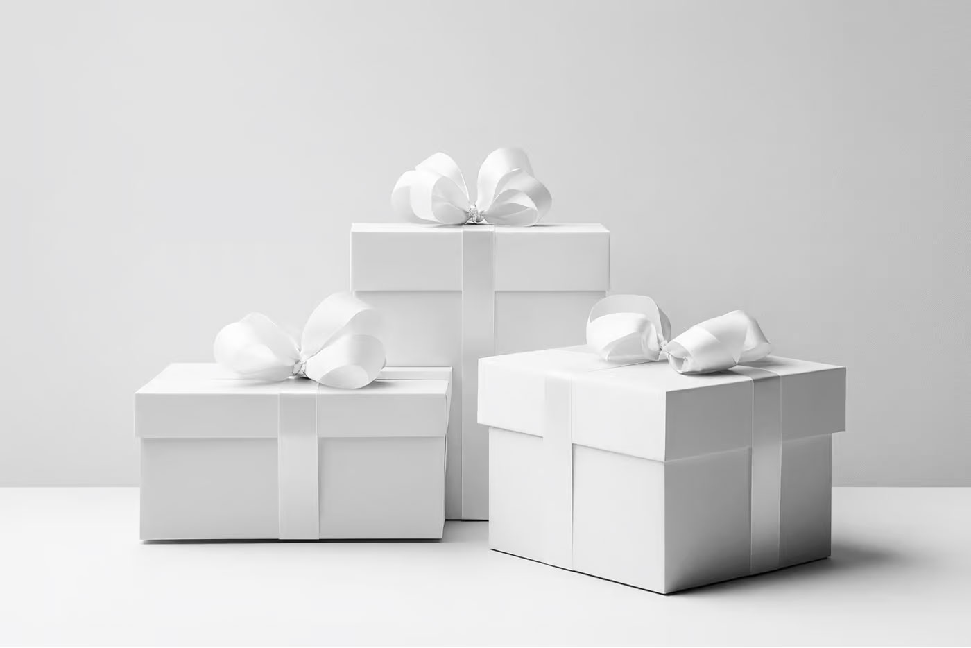 Free Xmas Box with Ribbon Mockups PSD Template