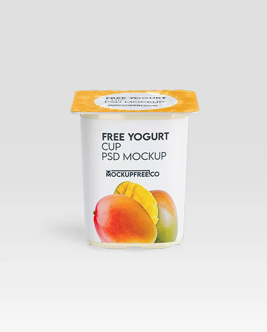 Free Yogurt Cup Mockup PSD Template