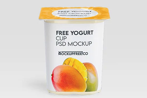 Free Yogurt Cup Mockup PSD Template