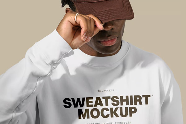 Free Zoom Sweatshirt Mockup PSD Template