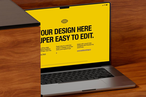 Free Animated MacBook Pro Mockup PSD Template