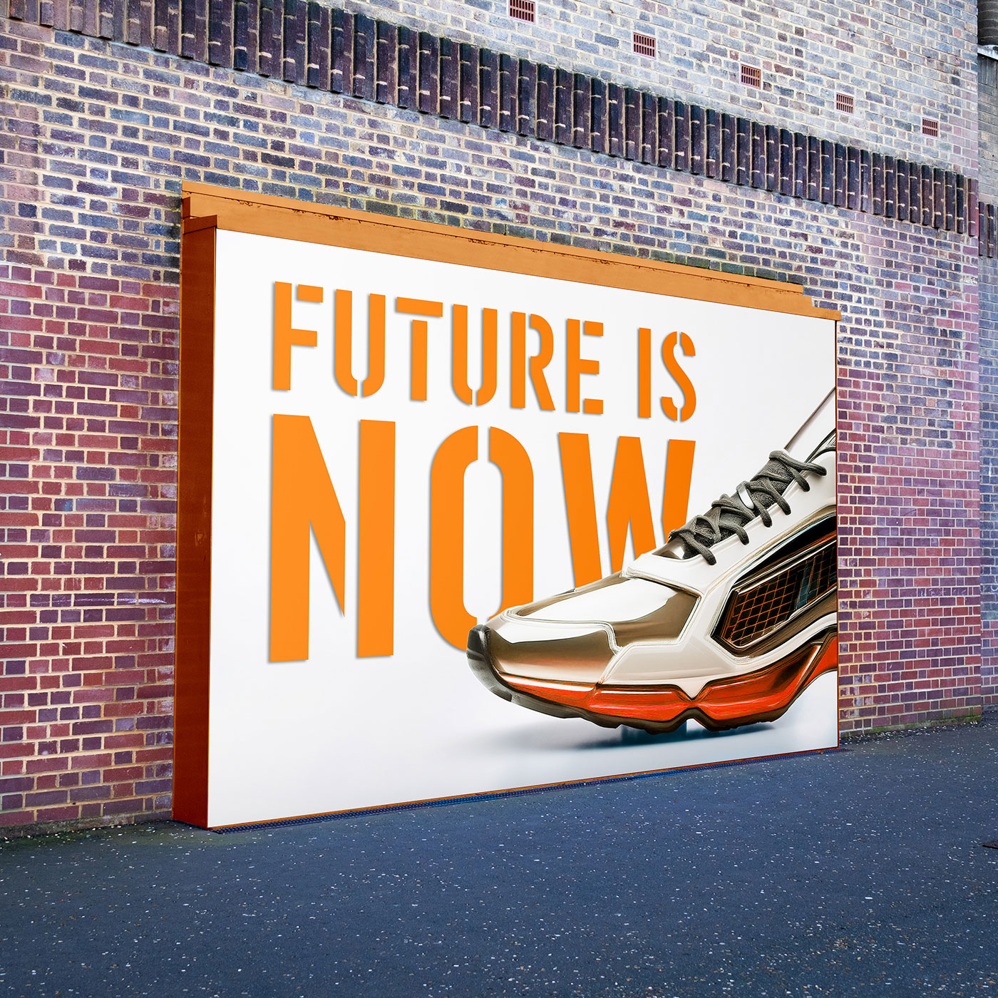 Free Big Billboard on Wall Mockup PSD Template