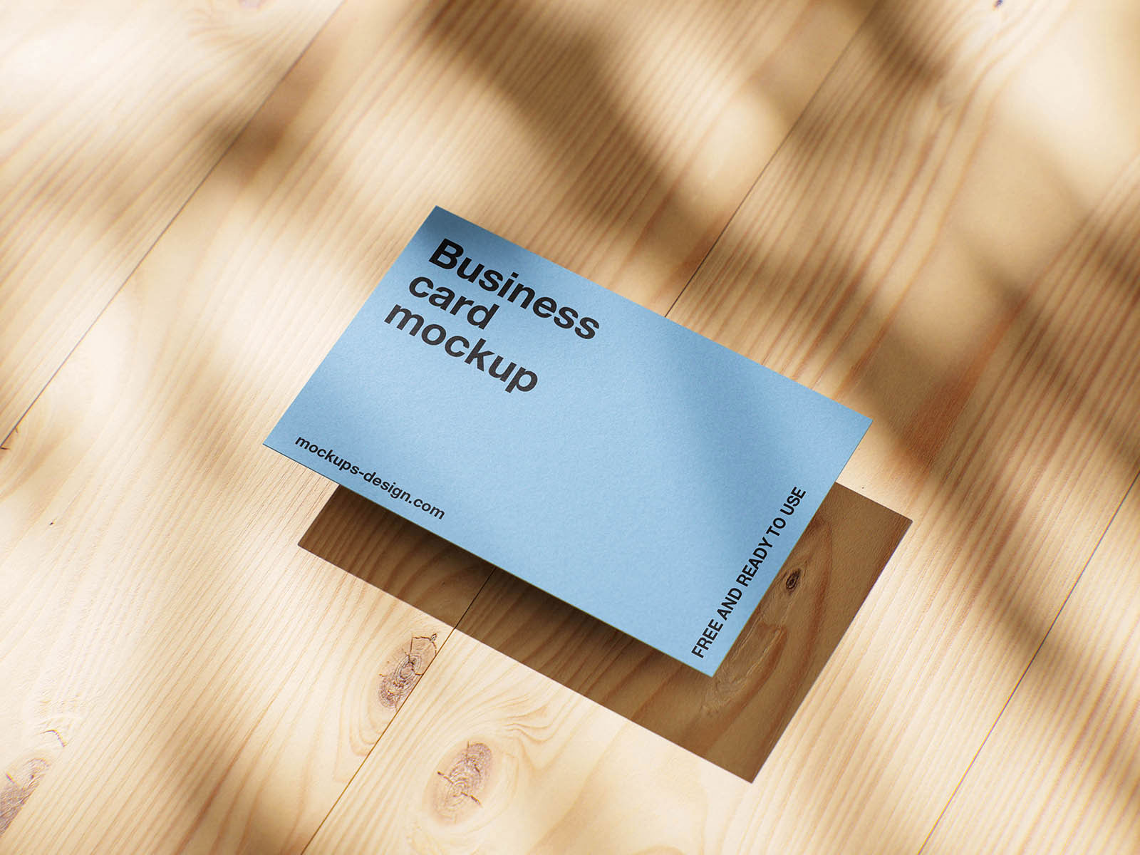 Free Business Card on Wood Panels Mockup PSD Template