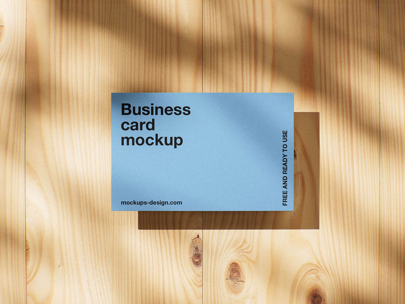 Free Business Card on Wood Panels Mockup PSD Template