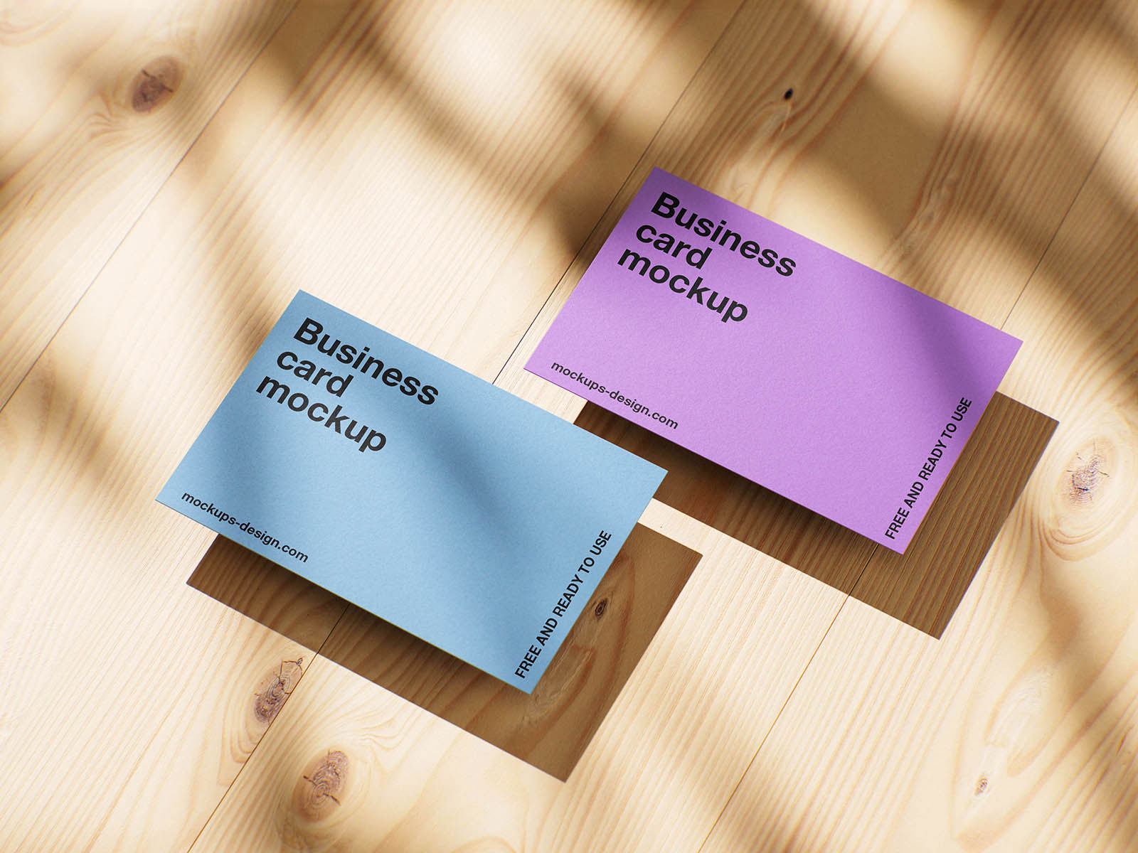 Free Business Card on Wood Panels Mockup PSD Template