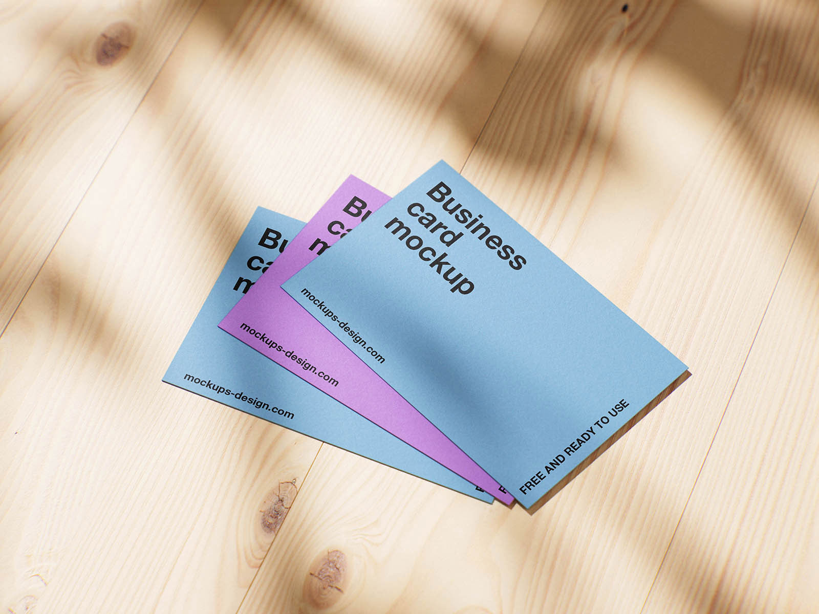 Free Business Card on Wood Panels Mockup PSD Template