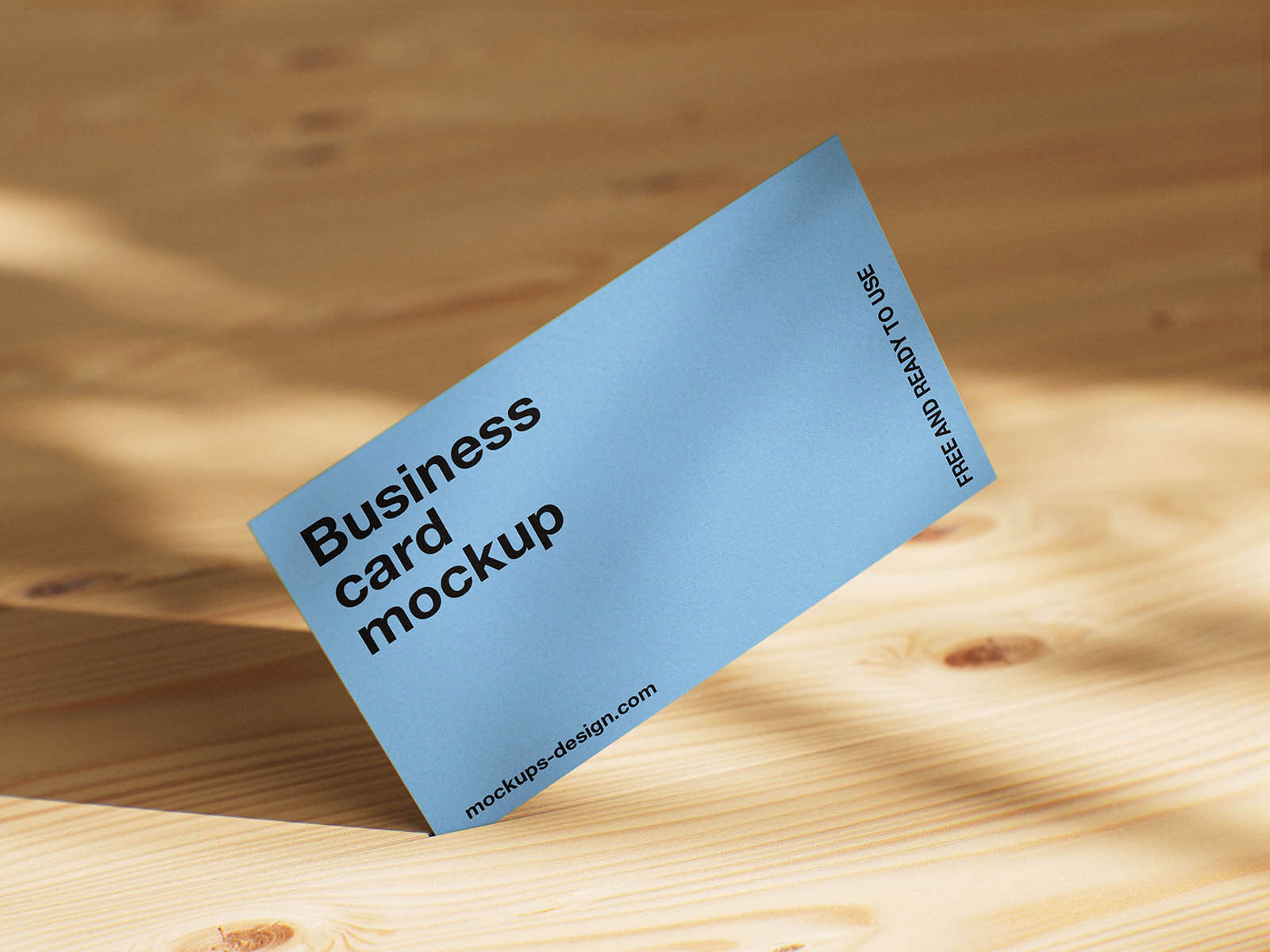 Free Business Card on Wood Panels Mockup PSD Template