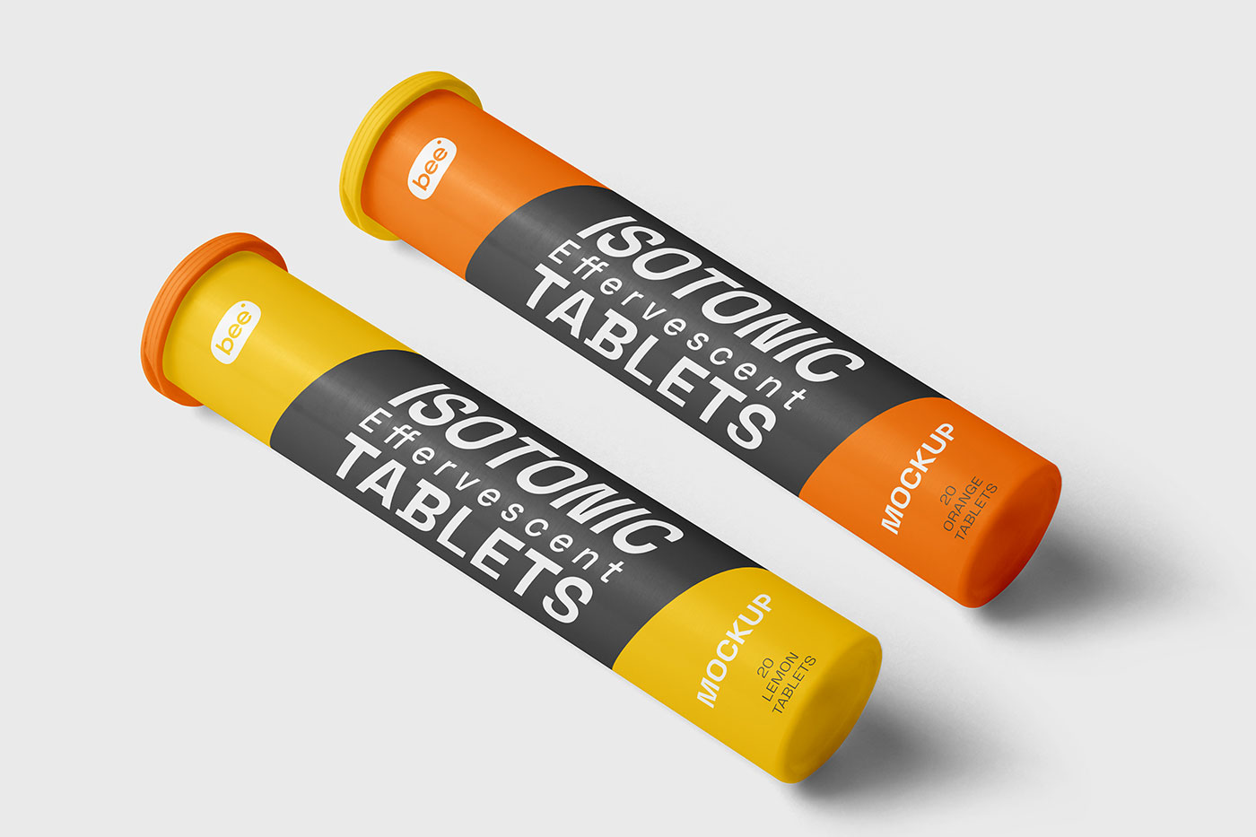 Free Effervescent Tablets Bottle Mockup PSD Template