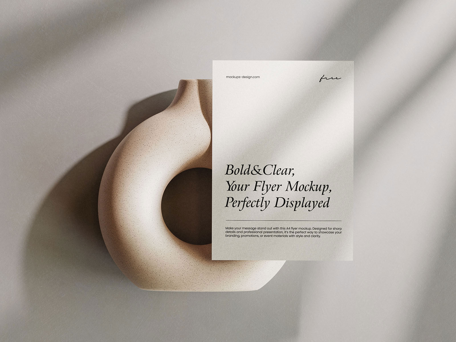 Free Elegant A4 Flyer Mockup with Artistic Display PSD Template