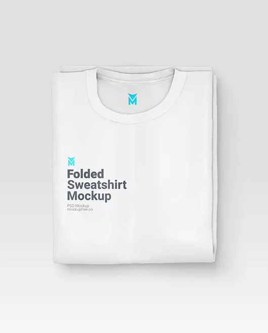 Free Folded Sweatshirt Mockup PSD Template