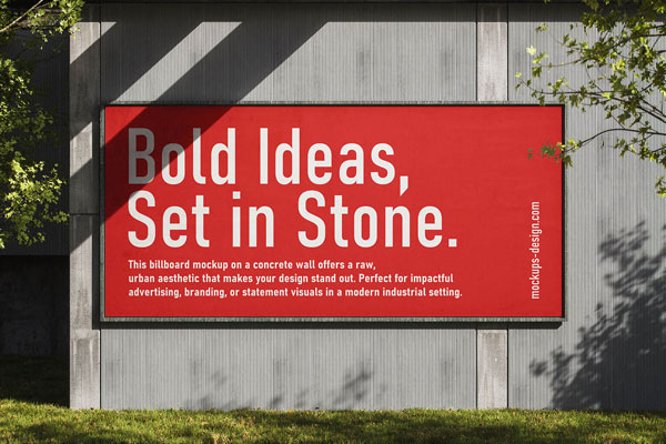 Free Industrial Concrete Billboard Mockup PSD Template